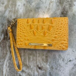 Brahmin Debi Melbourne Yellow Croc Embossed Wristlet New Without Tags